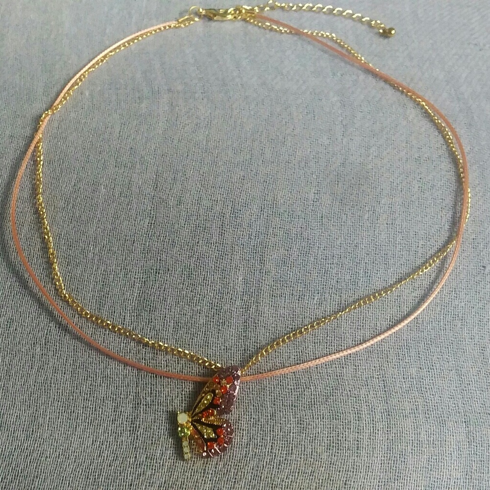 Unique butterfly layered necklace. 3 for $30